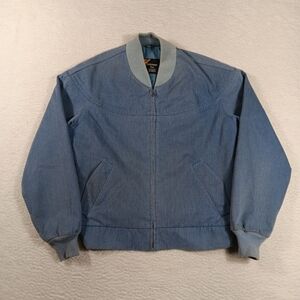 Vintage 80s Outerwear From Sears Jacket Mens Small Blue Corduroy Bomber